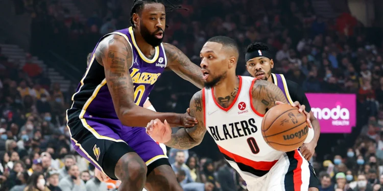 lakers vs portland trail blazers match player stats